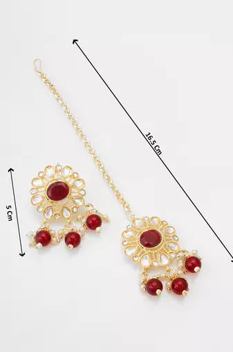 red kundan choker set