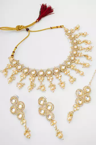 pearl kundan choker set