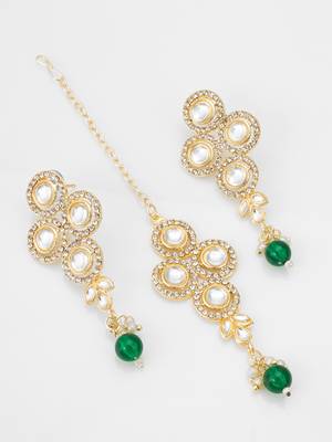 green beaded kundan choker set 2