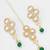 green beaded kundan choker set