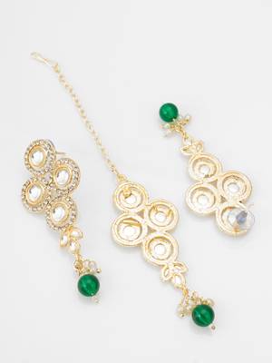 green beaded kundan choker set 3