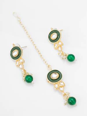 green enamel kundan choker set 3