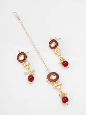 red beaded kundan choker set 3