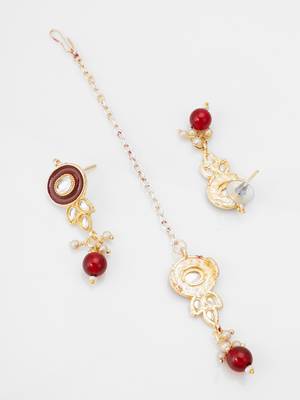 red beaded kundan choker set 4