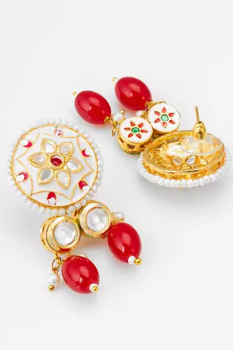 white meenakari necklace set