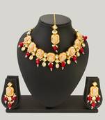 peach meenakari choker set