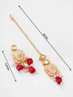 peach meenakari choker set 5