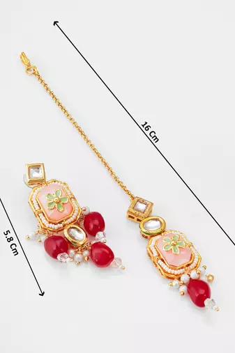 peach meenakari choker set
