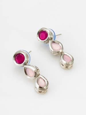 silver tone pink kundan set 3