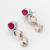 silver tone pink kundan set