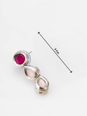 silver tone pink kundan set 1