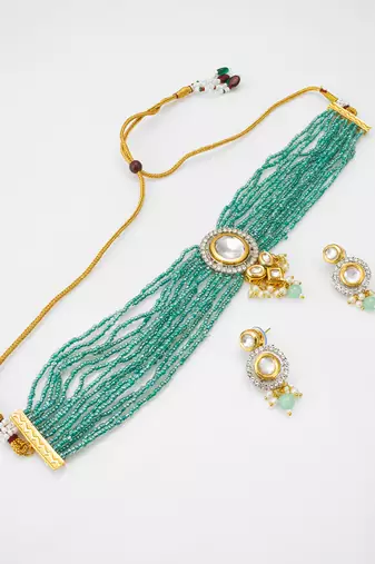 turquoise bead choker set
