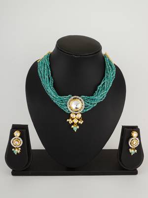 turquoise bead choker set 1