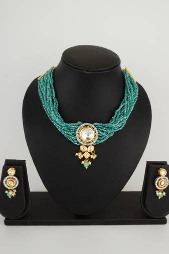 turquoise bead choker set