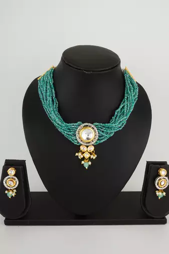 turquoise bead choker set