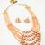 five strand peach pearl mala set