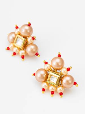 five strand peach pearl mala set 2