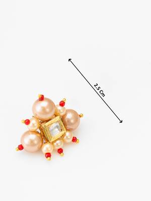 five strand peach pearl mala set 5