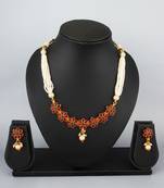 pearl floral kundan necklace set