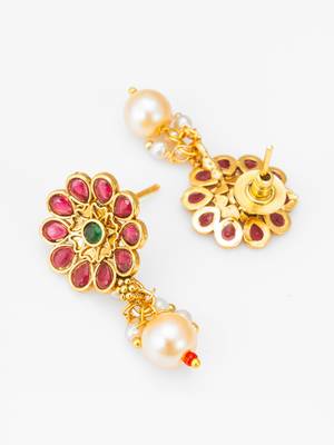 kundan floral charm necklace set 4