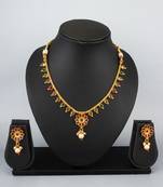 kundan floral charm necklace set