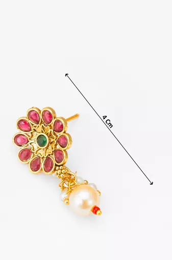 kundan floral charm necklace set