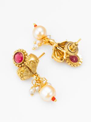 antique gold stone necklace set 4