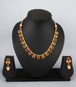 antique gold stone necklace set