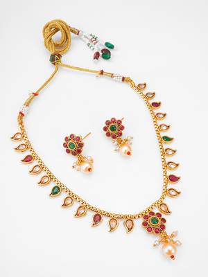 antique gold paisley necklace set 2