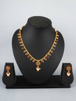 antique gold paisley necklace set 1