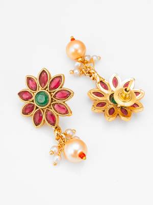 antique gold floral necklace set 4