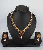 antique gold floral necklace set