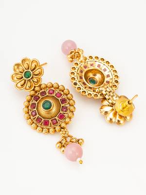 antique gold floral necklace set 4