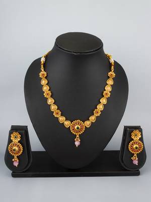 antique gold floral necklace set 1