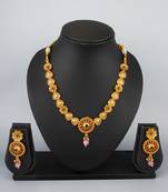 antique gold floral necklace set