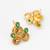 antique gold green stone necklace set
