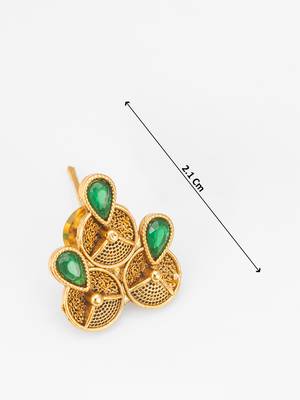 antique gold green stone necklace set 5