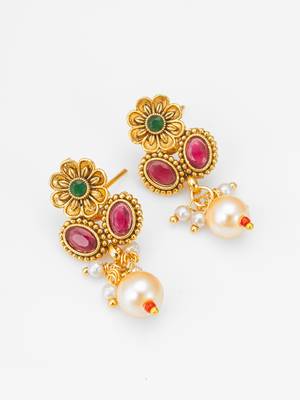 antique gold floral necklace set 3