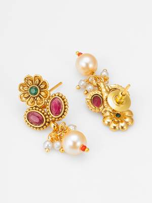antique gold floral necklace set 4