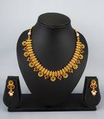 antique gold floral necklace set