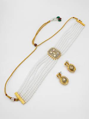 white crystal choker set 1