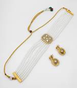 white crystal choker set