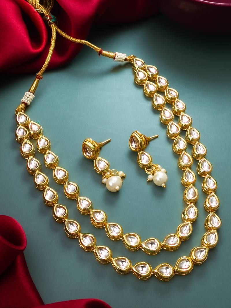 double strand kundan necklace set