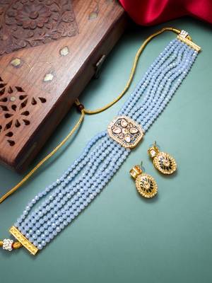 blue crystal choker set 1