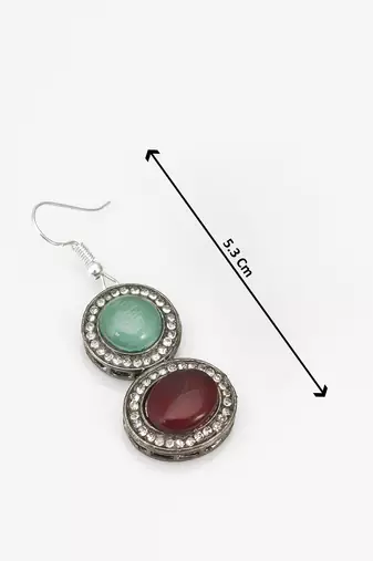 oxidized silver stone necklace set
