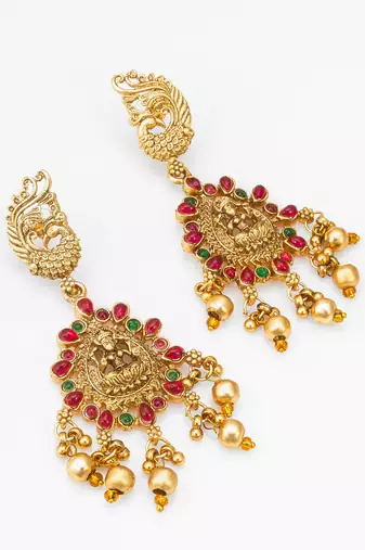 antique gold temple necklace set