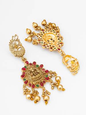 antique gold temple necklace set 4