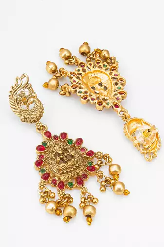antique gold temple necklace set