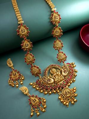 antique gold temple necklace set 1