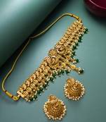 antique gold temple choker set